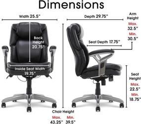 img 2 attached to 🪑 Serta AIR Health and Wellness Executive Office Chair: Comfortable High Back Big and Tall Ergonomic Design, Black Bonded Leather, Swivel Functionality, Ideal for Lumbar Support Tasks and Mid-Back Comfort