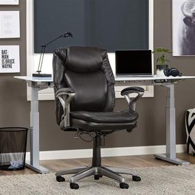 img 3 attached to 🪑 Serta AIR Health and Wellness Executive Office Chair: Comfortable High Back Big and Tall Ergonomic Design, Black Bonded Leather, Swivel Functionality, Ideal for Lumbar Support Tasks and Mid-Back Comfort