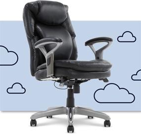 img 4 attached to 🪑 Serta AIR Health and Wellness Executive Office Chair: Comfortable High Back Big and Tall Ergonomic Design, Black Bonded Leather, Swivel Functionality, Ideal for Lumbar Support Tasks and Mid-Back Comfort