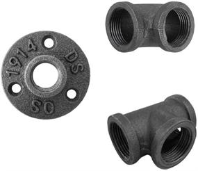 img 3 attached to 🔩 30-Pack of Alffun 1/2 Inch Black Malleable Iron Cast Pipe Fitting Flange Tee Elbows - Ideal for DIY Decor or Industrial Vintage Style