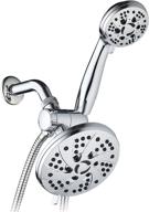 💦 aquadance 6-inch high pressure 3-way rainfall shower combo - enhanced 6-setting rain showerhead and hand held shower – sleek chrome finish logo