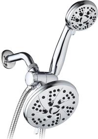 img 4 attached to 💦 AquaDance 6-inch High Pressure 3-way Rainfall Shower Combo - Enhanced 6-Setting Rain Showerhead and Hand Held Shower – Sleek Chrome Finish