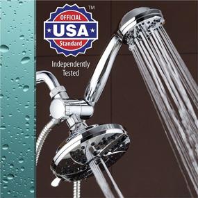 img 2 attached to 💦 AquaDance 6-inch High Pressure 3-way Rainfall Shower Combo - Enhanced 6-Setting Rain Showerhead and Hand Held Shower – Sleek Chrome Finish