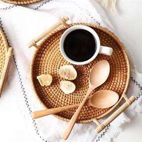 img 1 attached to 🌿 YANGQIHOME Handcrafted Rattan Serving Platter: Exquisite, Functional, and Stylish