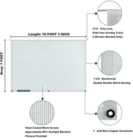 img 1 attached to 🏕️ Затенительный экран для автодомового навеса 7'X10'3'' - серый солнцезащитный экран из сетчатой ткани для патио, переднего солнечного света, кемпингового прицепа - солнцезащитный тент от УФ-излучения - прослужит 3 года от leaveshade.