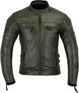 🧥 mens vintage motorcycle leather jacket | dark brown retro biker style dc-4092 (l) logo