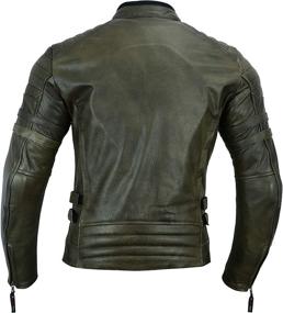 img 1 attached to 🧥 Mens Vintage Motorcycle Leather Jacket | Dark Brown Retro Biker Style DC-4092 (L)