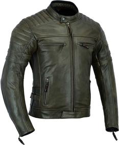 img 3 attached to 🧥 Mens Vintage Motorcycle Leather Jacket | Dark Brown Retro Biker Style DC-4092 (L)