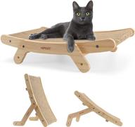 🐱 durable reversible cat furniture: 5-in-1 cardboard cat scratcher with solid wood frame for small to medium indoor cats logo