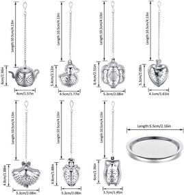 img 3 attached to ☕ Набор из 7 чашек чая Tidorlou с заварочным чайником, чайным мячом из нержавеющей стали с цепочкой и подставками от капель, набор маленьких чайных фильтров для кружек
