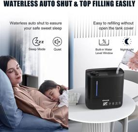 img 2 attached to 🌬️ Quiet Ultrasonic Cool Mist Humidifier with Auto Shut-off, 4L Top Fill Water Tank – Ideal for Baby Room and Bedroom (Black)