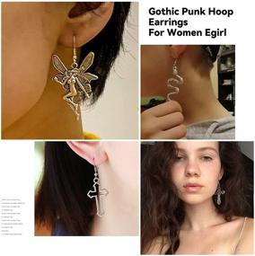 img 1 attached to Stylish 12 Pairs Gothic Punk Vintage Earrings Set: Grunge Jewelry with Retro Silver Death Gothic Rock Harajuku Touch - Perfect Fashion Gifts for Women and Girls
