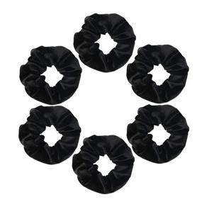 img 1 attached to 🎀 Versatile Velvet Scrunchies with Pocket Zipper: trendy hair ties for women; perfect for VSCO girls; hidden hair accessory for stylish black scrunchie; elastic bands & ponytail holder; great gifts for women