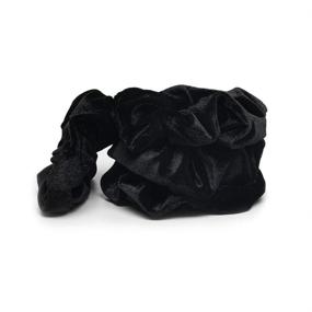 img 2 attached to 🎀 Versatile Velvet Scrunchies with Pocket Zipper: trendy hair ties for women; perfect for VSCO girls; hidden hair accessory for stylish black scrunchie; elastic bands & ponytail holder; great gifts for women