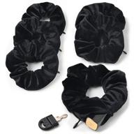 🎀 versatile velvet scrunchies with pocket zipper: trendy hair ties for women; perfect for vsco girls; hidden hair accessory for stylish black scrunchie; elastic bands & ponytail holder; great gifts for women logo