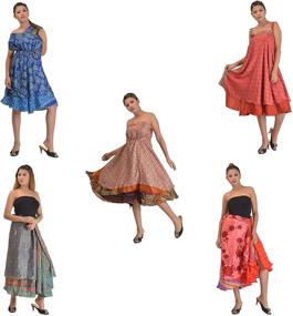 img 4 attached to 👗 Pack of 5 Reversible Two-Layer Printed Skirts Dress by SalsaNights – Wrapping Around Fabulousness