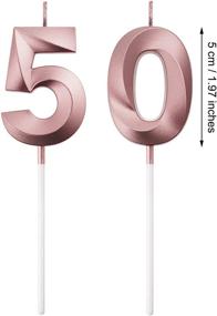 img 3 attached to BBTO 50Th Birthday Candles Cake Numeral Candles Happy Birthday Cake Topper Decoration For Birthday Party Wedding Anniversary Celebration Supplies (Rose Gold)