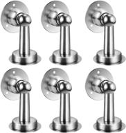 🚪 stainless steel magnetic door stopper set - 6 pack, brushed nickel finish, wall or floor mount with screws, keep your door securely open логотип