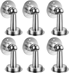 img 4 attached to 🚪 Stainless Steel Magnetic Door Stopper Set - 6 Pack, Brushed Nickel Finish, Wall or Floor Mount with Screws, Keep Your Door Securely Open