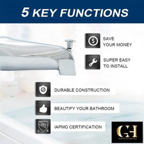 img 3 attached to 🛀 Glamorize Your Bathroom with the Gold Hao Bathroom Tub Spout: 5" Slip-On Diverter in Chrome