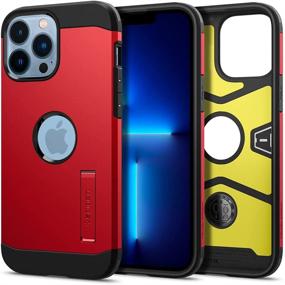 img 4 attached to Spigen Tough Armor Designed For IPhone 13 Pro Max Case (2021) - Red