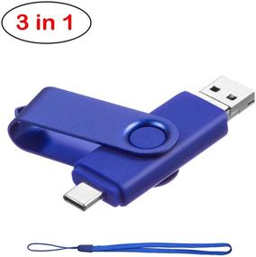 img 4 attached to 📸 Эффективный фото-накопитель на 64 ГБ: EASTBULL Android Flash Drive 3 в 1 USB Picture Keeper для Android/Type-C/Смартфона/Mac/ ПК/Ноутбука (Синий)