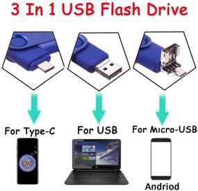 img 2 attached to 📸 Эффективный фото-накопитель на 64 ГБ: EASTBULL Android Flash Drive 3 в 1 USB Picture Keeper для Android/Type-C/Смартфона/Mac/ ПК/Ноутбука (Синий)