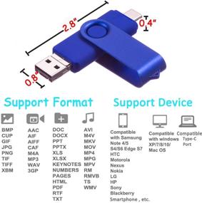 img 1 attached to 📸 Эффективный фото-накопитель на 64 ГБ: EASTBULL Android Flash Drive 3 в 1 USB Picture Keeper для Android/Type-C/Смартфона/Mac/ ПК/Ноутбука (Синий)