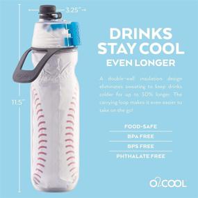 img 1 attached to 🌬️ O2COOL Arctic Squeeze Insulated Mist and Sip Water Bottle - 2 Pack, 20 oz Sport Series, BPA Free, 2-in-1 Mist & Sip Function with No Leak Pull Top Spout