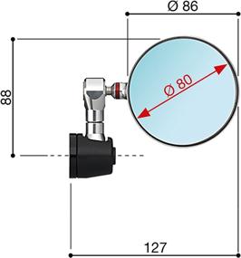 img 2 attached to Зеркало Rizoma Spy R 80 для мотоцикла, черное, с креплением (BS285B/LP200B)