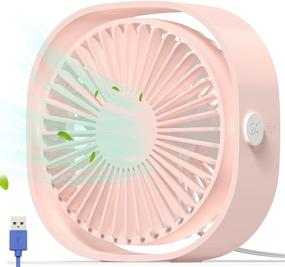 img 4 attached to AmuseNd USB Desk Fan Personal USB Power Desktop Fan Ultra-Quiet 3 Speeds 4Inch Portable Mini Desk Fan For Bedroom Office Desktop (Pink)