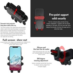 img 1 attached to 🚗 Ultimate Car Phone Mount: Stable, Non-Slip Holder for iPhone Xs/Xs Max/XR/X / 8/8 Plus /7/7 Plus Samsung Galaxy S10/S10+/S9/S9+ - Shockproof and Sleek Design (Black)