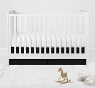 🛏️ bacati solid black crib/toddler bed skirt dust ruffle, 13 inches drop - stylish and functional nursery décor logo