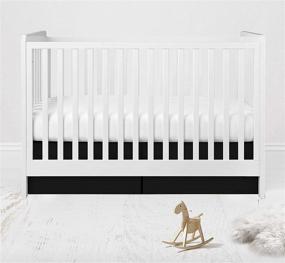 img 4 attached to 🛏️ Bacati Solid Black Crib/Toddler Bed Skirt Dust Ruffle, 13 inches Drop - Stylish and Functional Nursery Décor