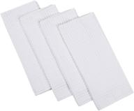 🧽 homaxy premium microfiber waffle weave kitchen towels - 16 x 28 inch ultra absorbent solid color dish towels (4 pack) - white logo