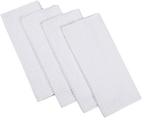 img 4 attached to 🧽 Homaxy Premium Microfiber Waffle Weave Kitchen Towels - 16 x 28 Inch Ultra Absorbent Solid Color Dish Towels (4 Pack) - White