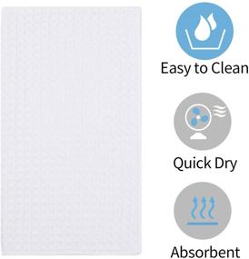 img 3 attached to 🧽 Homaxy Premium Microfiber Waffle Weave Kitchen Towels - 16 x 28 Inch Ultra Absorbent Solid Color Dish Towels (4 Pack) - White