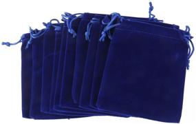 img 1 attached to 10pcs 9x12cm Dark Blue Velvet Drawstring Pouch Bag - Perfect Wedding Favor or Gift Bags by ROSENICE