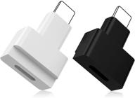 🔌 2pcs ematetek dock extender connector | female to male | transfer audio, video, picture, data, and charging | extension docking charger adapter | compatible with lifeproof & otterbox cases (white & black) logo