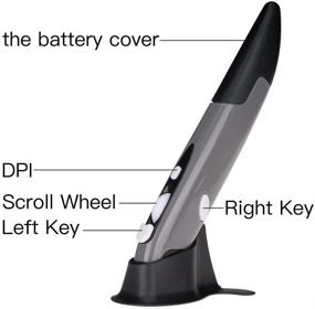 img 2 attached to Беспроводная оптическая карманная мышь Lychee Wireless на ручке: Портативная беспроводная ручная мышь для ПК, ноутбука Mac - регулируемое DPI, серый