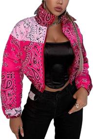 img 4 attached to Tanming Womens Bandana Cropped Coat（Blue M） Women's Clothing and Coats, Jackets & Vests