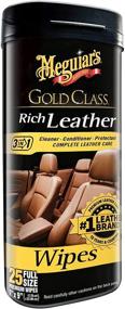 img 3 attached to 🧽 Meguiar's G10900 Gold Class Rich Leather Cleaning Wipes, 25 Wipes