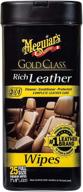 🧽 meguiar's g10900 gold class rich leather cleaning wipes, 25 wipes logo