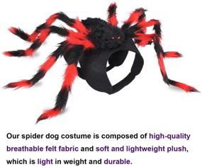 img 1 attached to 🐾 Changeary Halloween Cat Dog Costume - Large Dog Spider Costume, Festival Pet Accessories for Medium and Large Dogs - Black Red Giant Spider Dress-up for Your Furry Friend!