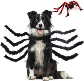 img 3 attached to 🐾 Changeary Halloween Cat Dog Costume - Large Dog Spider Costume, Festival Pet Accessories for Medium and Large Dogs - Black Red Giant Spider Dress-up for Your Furry Friend!