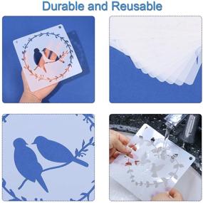 img 2 attached to Creative Bird Stencils Set for DIY Painting Crafts, Nature Home Decor - 16 PCS