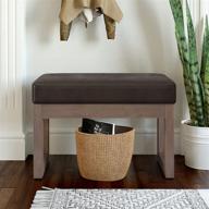 🛋️ simplihome milltown 26" rectangle ottoman bench - distressed brown faux air leather - contemporary modern design - ideal for living room or bedroom logo