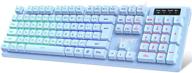 🌈 npet k10 gaming keyboard: ultra-slim rainbow led backlit mechanical keyboard for desktop, pc - water-resistant, quiet & ergonomic logo