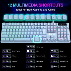 img 3 attached to 🌈 NPET K10 Gaming Keyboard: Ultra-Slim Rainbow LED Backlit Mechanical Keyboard for Desktop, PC - Water-Resistant, Quiet & Ergonomic