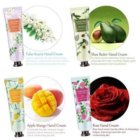 img 2 attached to 🍇 BonnieStore 10-Pack Fruits Fragrance Hand Cream – Moisturizing Hand Care Cream Travel Gift Set with Shea Butter, Natural Aloe, and Vitamin E – For Men and Women (30ml)